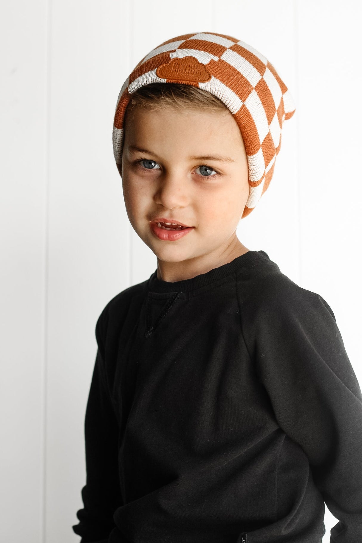 COPPER CHECKERS DREAM BEANIE from DREAM BIG LITTLE CO