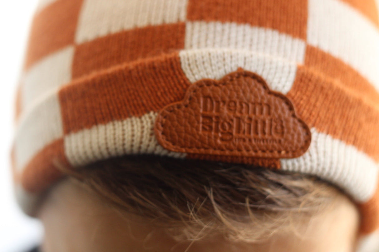 COPPER CHECKERS DREAM BEANIE from DREAM BIG LITTLE CO
