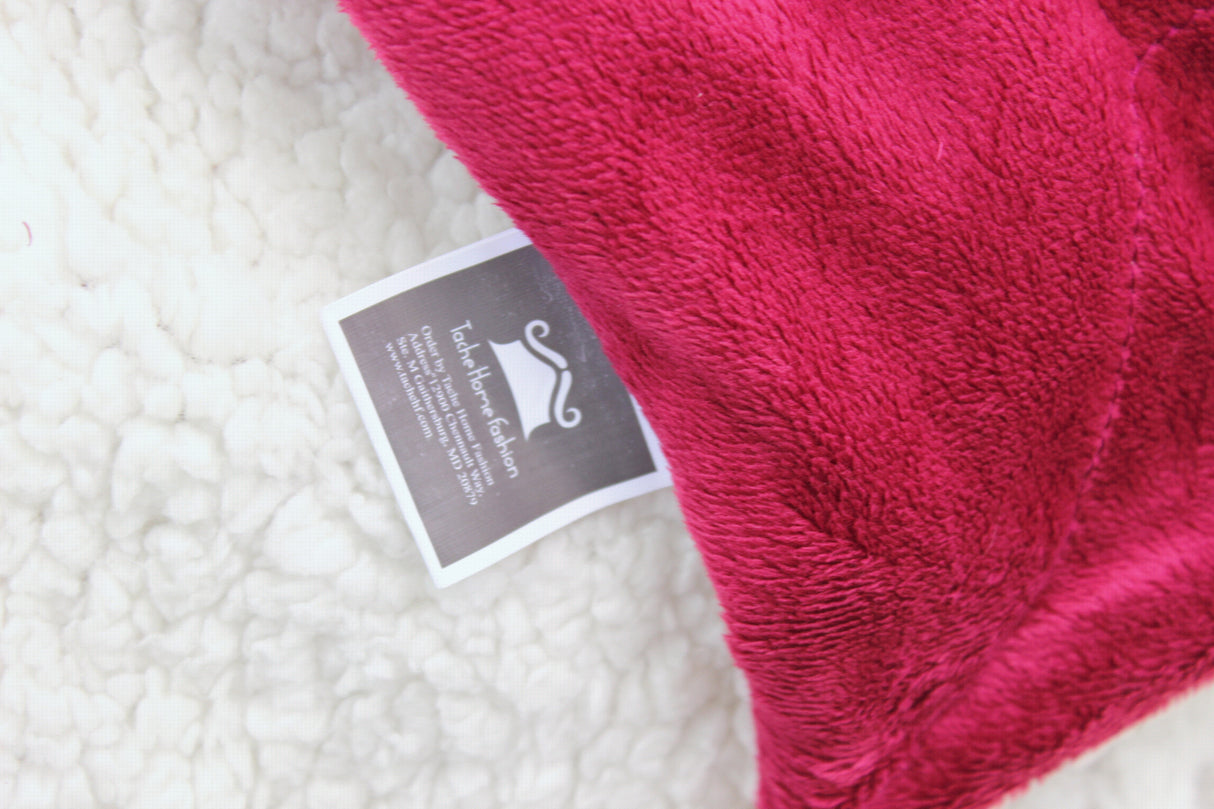 Tache Holiday Red Microfleece with Sherpa Back Throw Blanket (HRDMF) from Tache Home Fashion