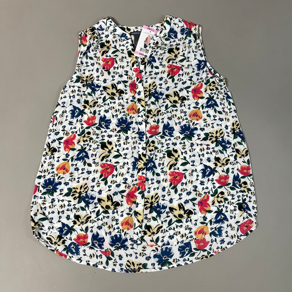 CHELSEA & THEODORE Sleeveless Blouse Women's Size S Bash Floral White 2165072 (NEW) from PayWut