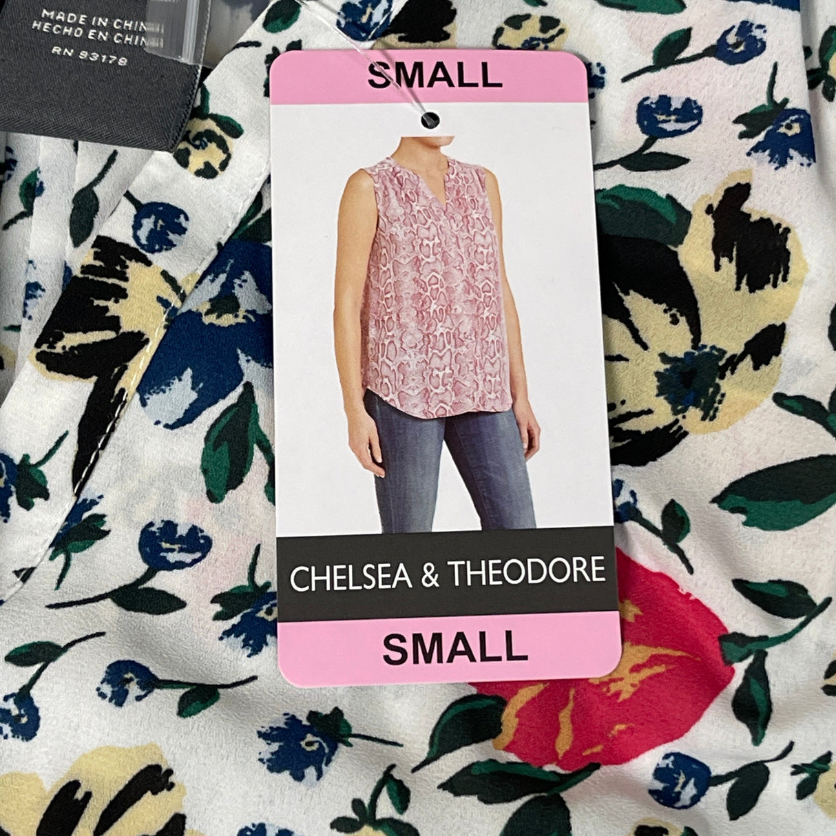 CHELSEA & THEODORE Sleeveless Blouse Women's Size S Bash Floral White 2165072 (NEW) from PayWut