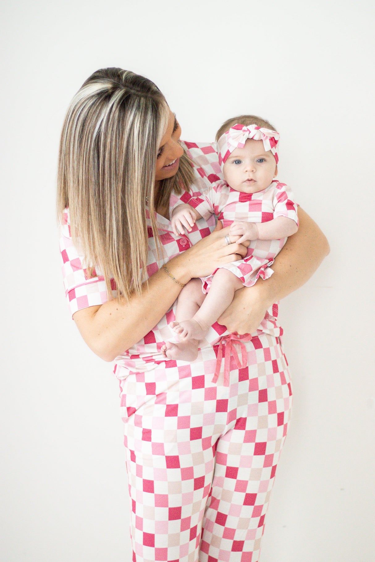 DREAMY PINK CHECKERS DREAM BODYSUIT DRESS from DREAM BIG LITTLE CO