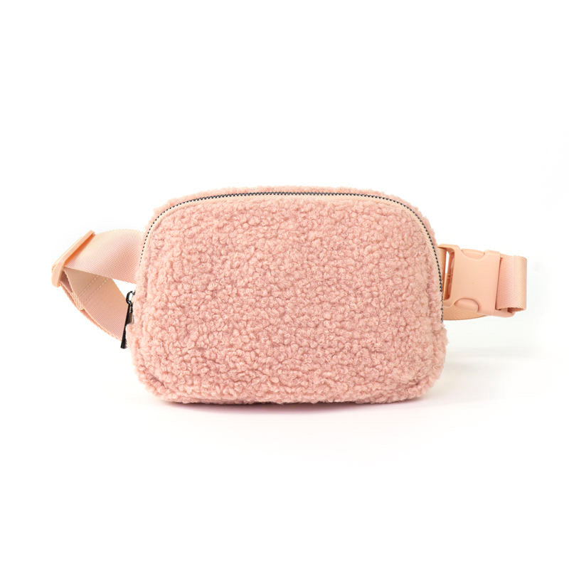 The Lennon Sherpa Belt Bag, Sling Bag, Waist Bag | Light Pink from Babs+Birdie