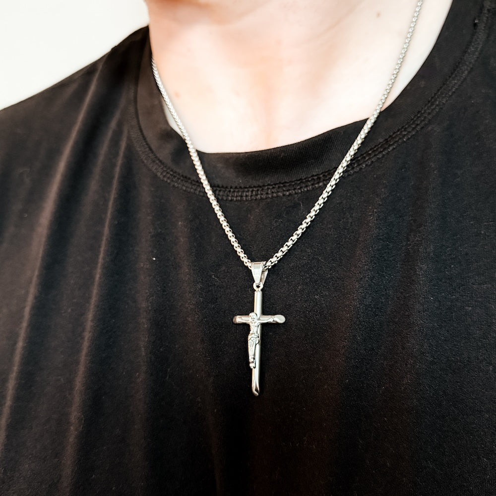 Luca L'uomo Mens Collection Cross Necklace from Pretty Simple