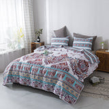DaDa Bedding Bohemian Summertime White Blue Floral Paisley Bedspread Set (KSX-003) from DaDalogy Bedding Collection