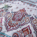 DaDa Bedding Bohemian Summertime White Blue Floral Paisley Bedspread Set (KSX-003) from DaDalogy Bedding Collection