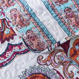 DaDa Bedding Bohemian Summertime White Blue Floral Paisley Bedspread Set (KSX-003) from DaDalogy Bedding Collection