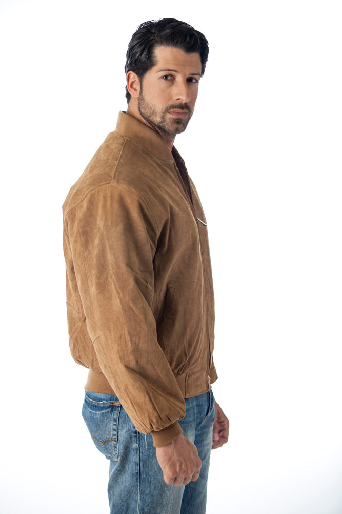 REED Men's Baseball Suede Leather Jacket (Imported) from Reed Leather
