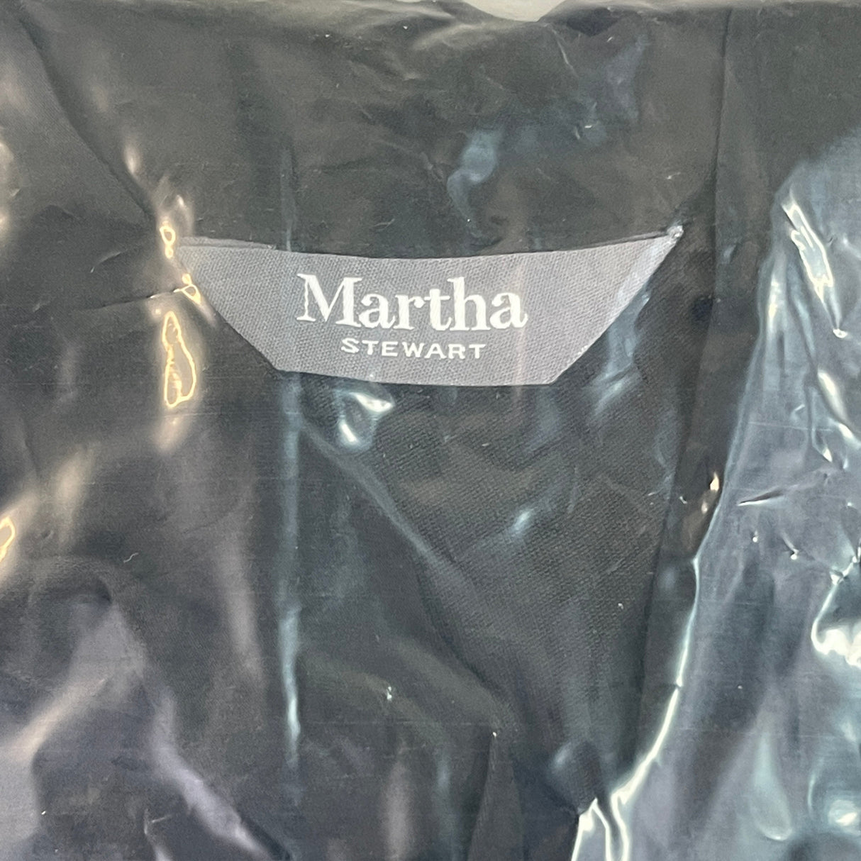 MARTHA STEWART Woven Front Button Blouse Top Tie Neck Women's Sz M Black (New) from PayWut