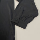 MARTHA STEWART Woven Front Button Blouse Top Tie Neck Women's Sz M Black (New) from PayWut