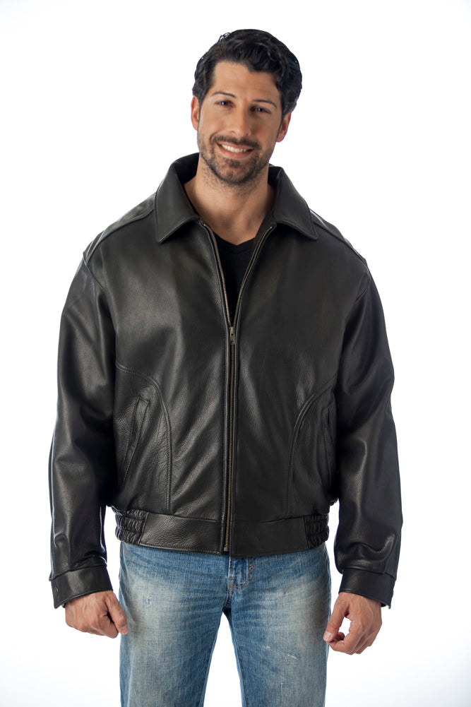 REED Men's All American Bomber Leather Jacket Union Made in USA from Reed Leather