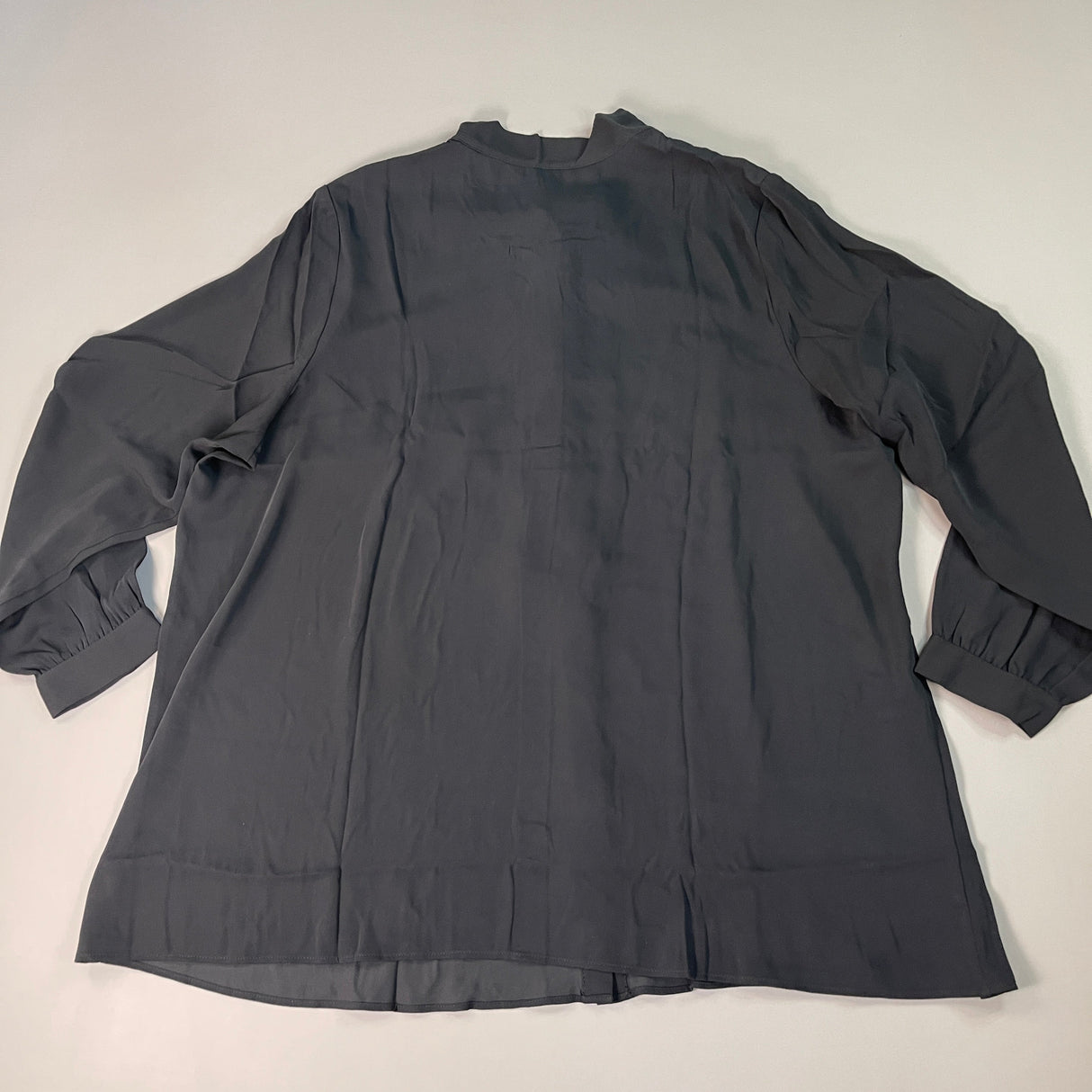 MARTHA STEWART Woven Front Button Blouse Top Tie Neck Women's Sz 2X Francesca Black (New) from PayWut