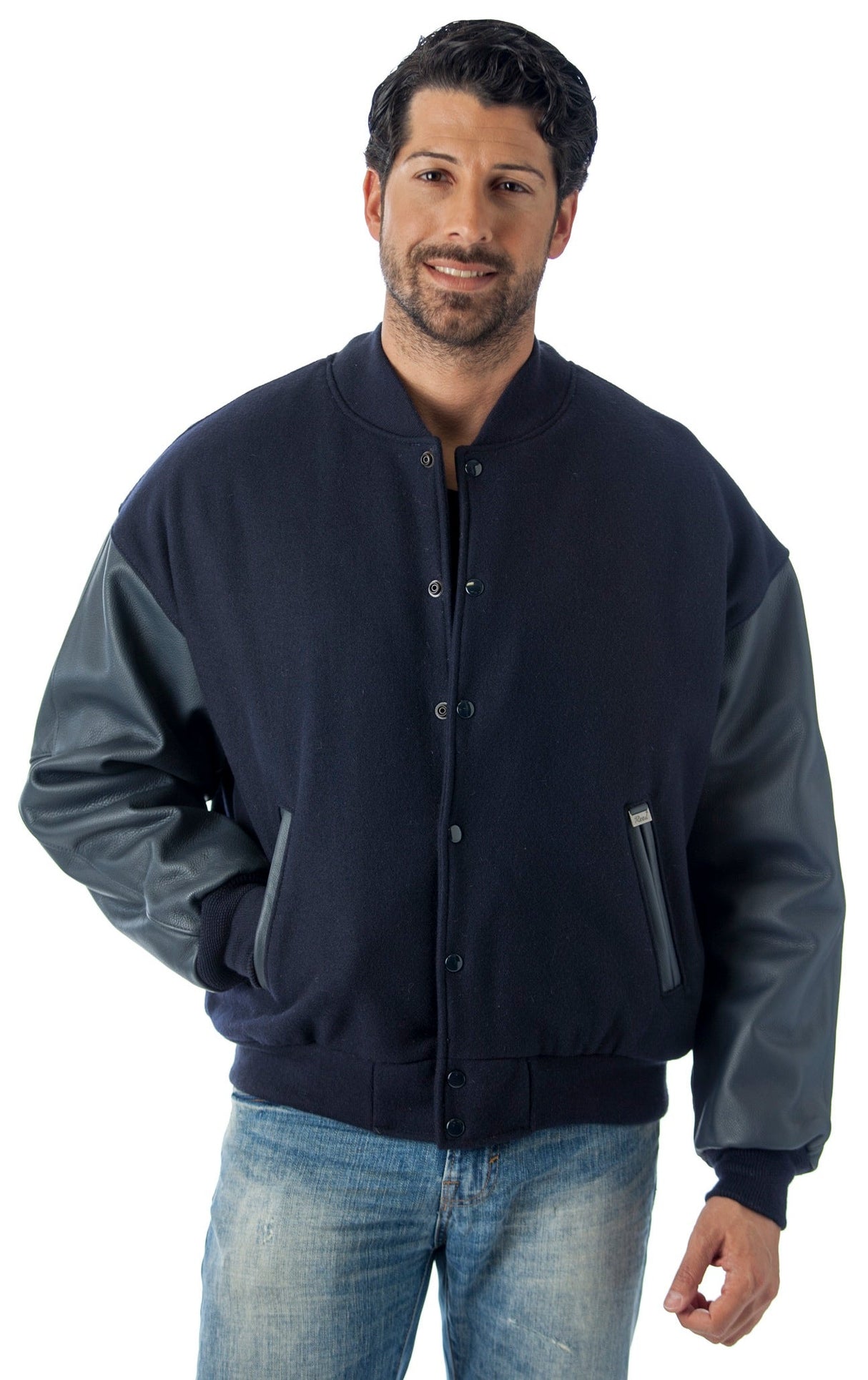 REED Men's Premium Varsity Leather/Wool Jacket Made in USA from Reed Leather