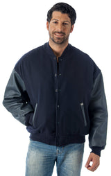 REED Men's Premium Varsity Leather/Wool Jacket Made in USA from Reed Leather