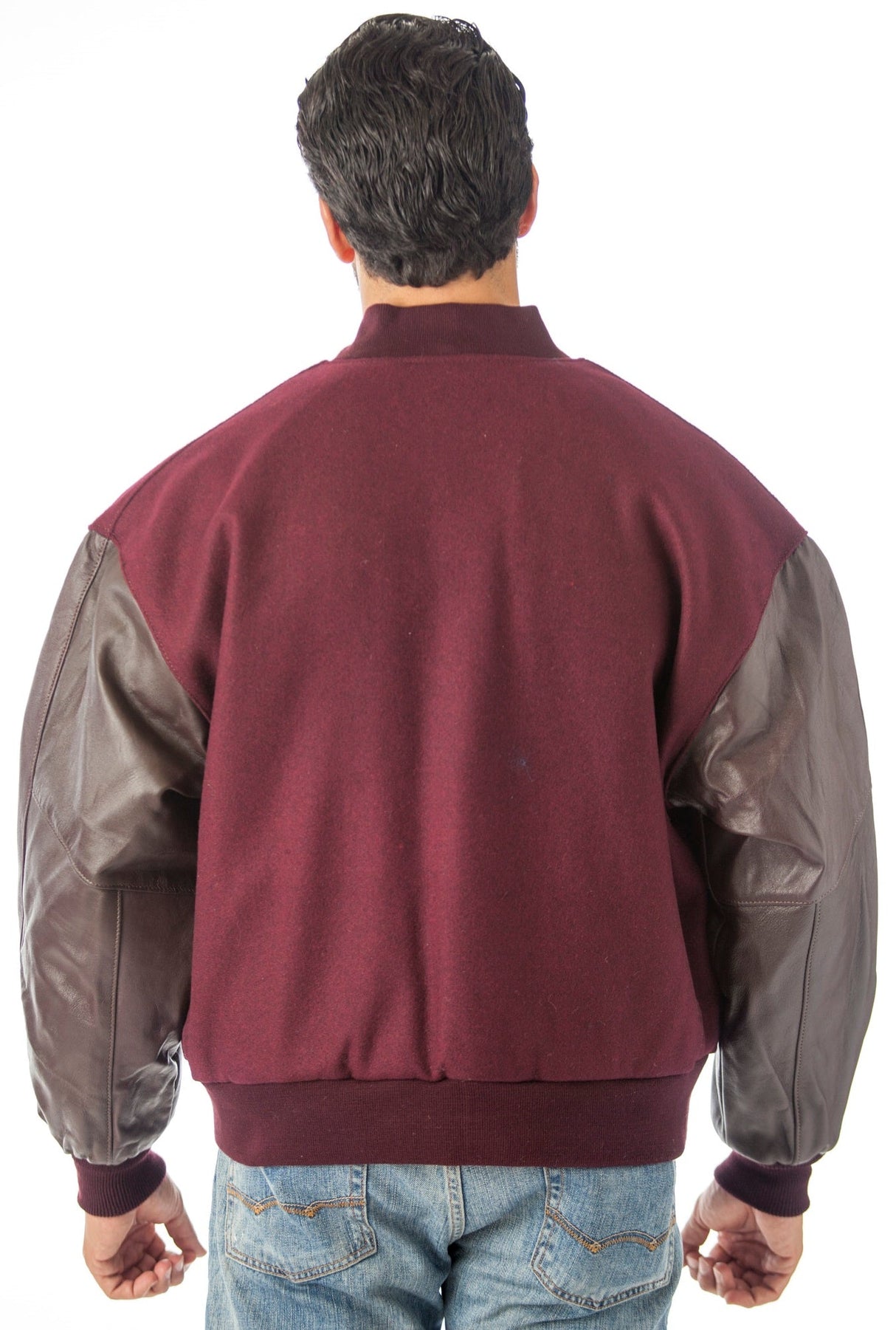 REED Men's Premium Varsity Leather/Wool Jacket Made in USA from Reed Leather
