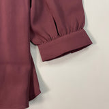 MARTHA STEWART Woven Front Button Blouse Top Tie Neck Women's Sz 1X Chianti (New) from PayWut