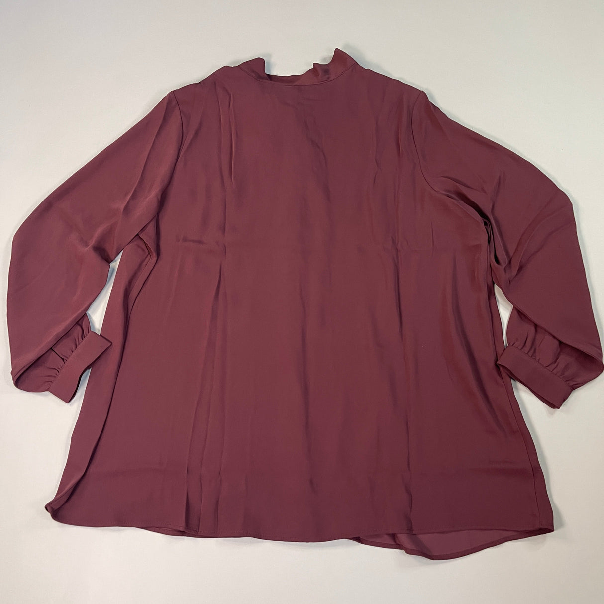 MARTHA STEWART Woven Front Button Blouse Top Tie Neck Women's Sz 1X Chianti (New) from PayWut