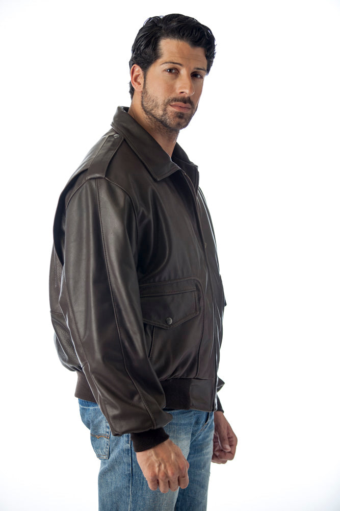 REED Men's Bomber Leather Jacket Union Made in USA from Reed Leather
