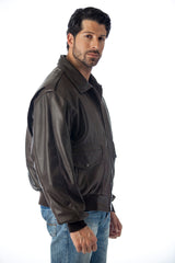 REED Men's Bomber Leather Jacket Union Made in USA from Reed Leather