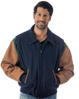 REED Men's Premium Quality Leather Letterman Varsity Jacket Made in USA from Reed Leather