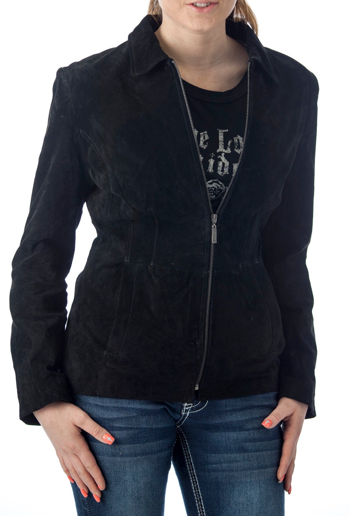 Women's Genuine Suede Leather Fashion Jacket - Imported from Reed Leather