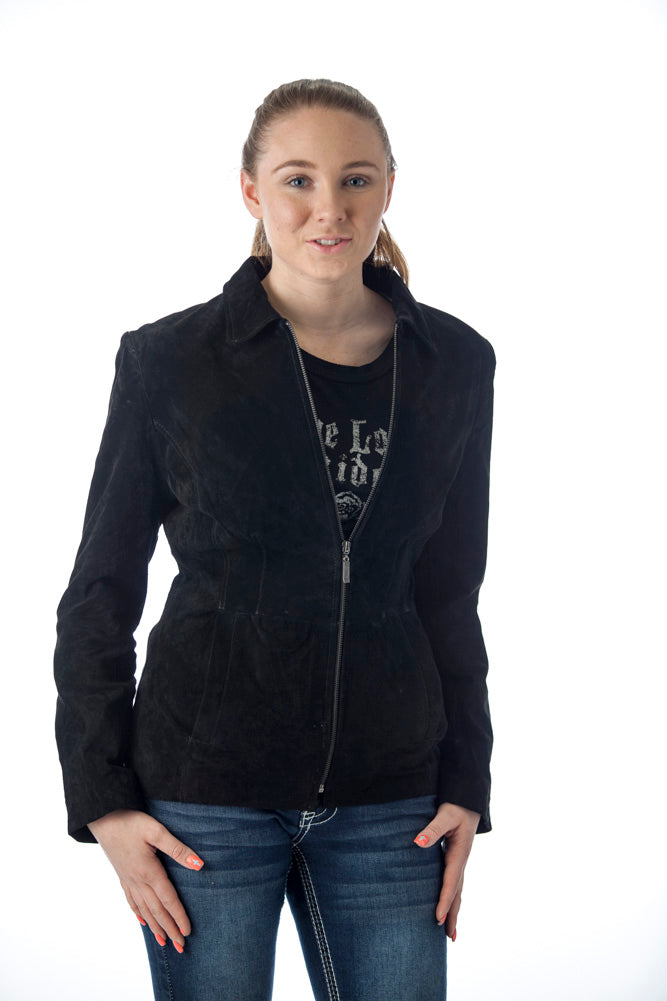 Women's Genuine Suede Leather Fashion Jacket - Imported from Reed Leather