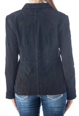 Women's Genuine Suede Leather Fashion Jacket - Imported from Reed Leather