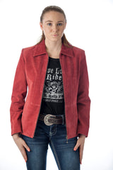 Women's Genuine Suede Leather Fashion Jacket - Imported from Reed Leather