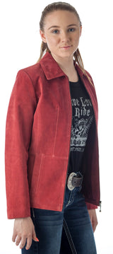 Women's Genuine Suede Leather Fashion Jacket - Imported from Reed Leather