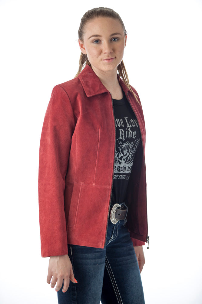 Women's Genuine Suede Leather Fashion Jacket - Imported from Reed Leather