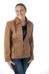Women's Genuine Suede Leather Fashion Jacket - Imported from Reed Leather