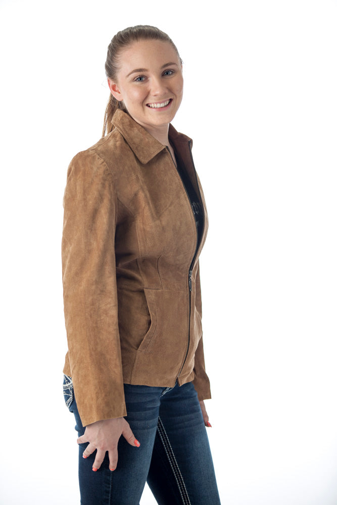 Women's Genuine Suede Leather Fashion Jacket - Imported from Reed Leather