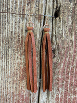 14112 Leather Tassel Earrings