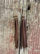 14112 Leather Tassel Earrings