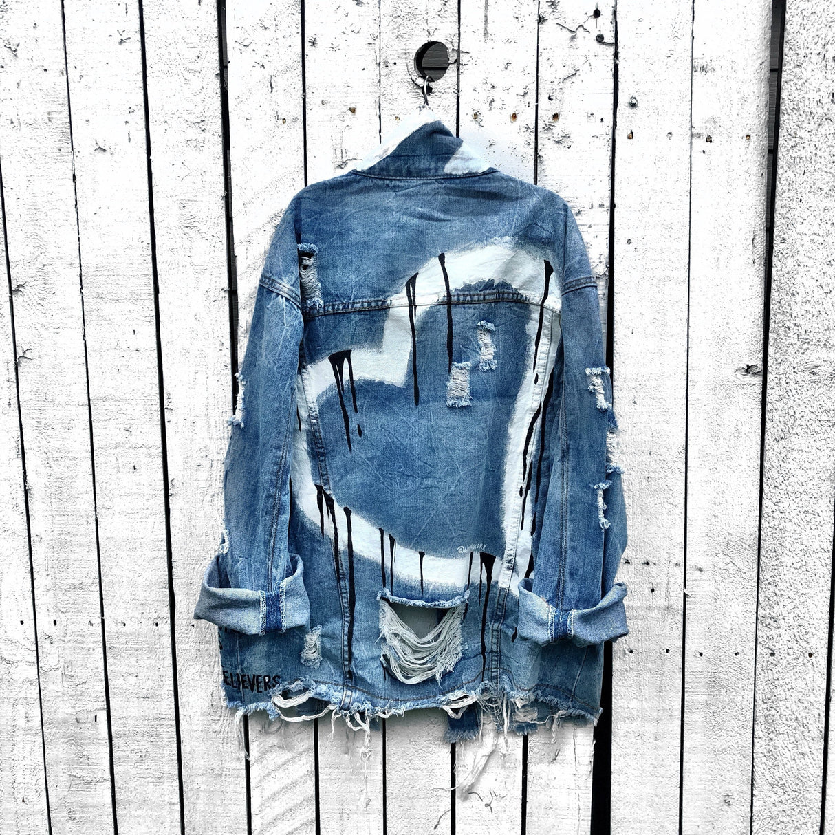 'DRIPPING HEART' PAINTED JACKET from Wren + Glory