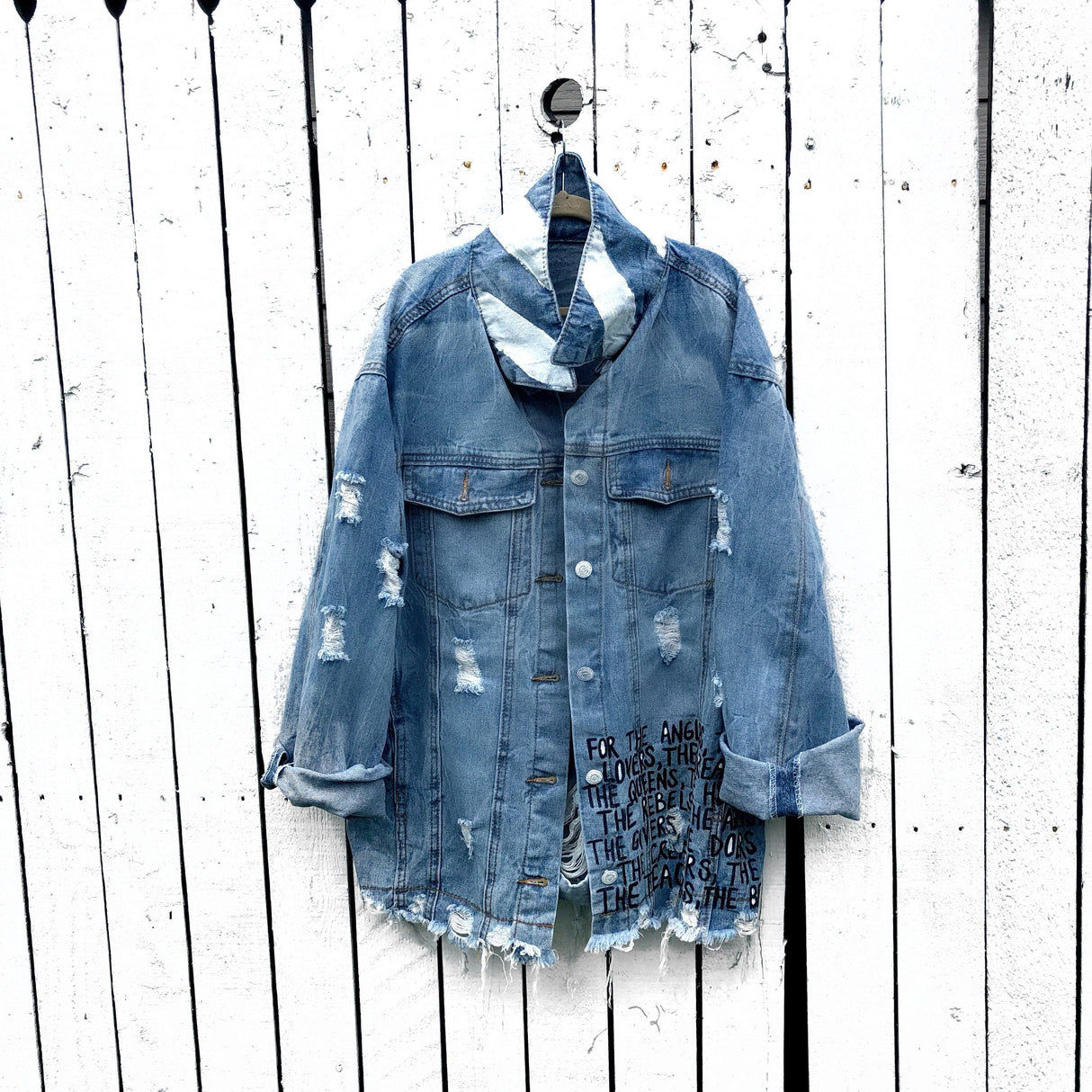 'DRIPPING HEART' PAINTED JACKET from Wren + Glory