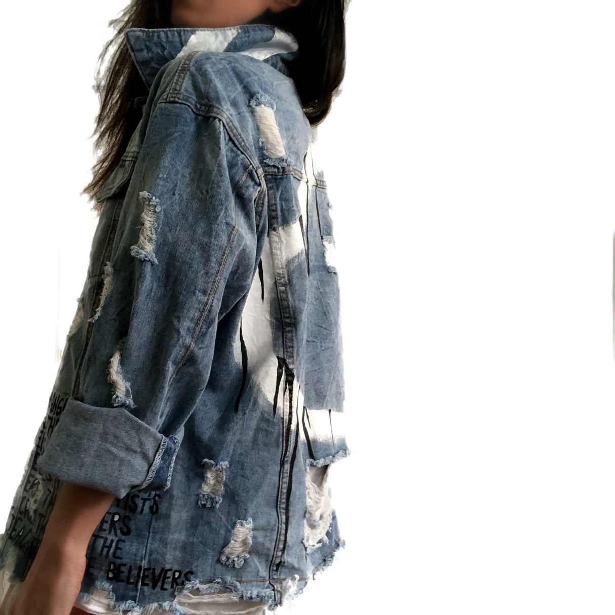 'DRIPPING HEART' PAINTED JACKET from Wren + Glory