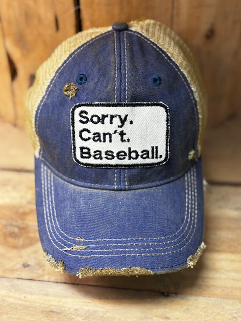 Sorry.Can't.Baseball Hat from The Goat Stock