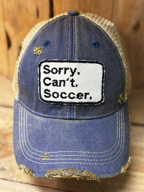 Sorry.Can't.Soccer Hat from The Goat Stock