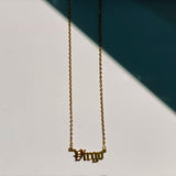 Virgo Zodiac Nameplate Necklace from CELESTE SOL Jewelry
