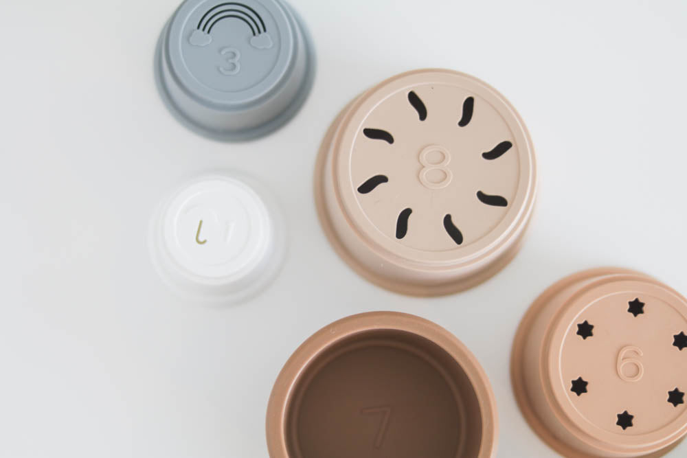 Silicone Stacking Cups from The Saturday Baby