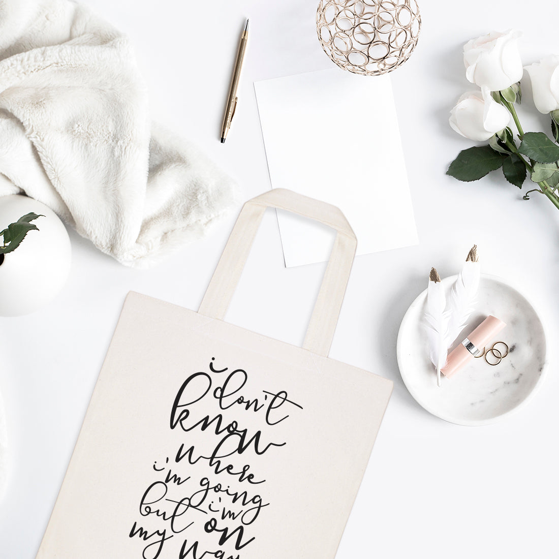 I Don't Know Where I'm Going But I'm On My Way Tote Bag from The Cotton & Canvas Co.