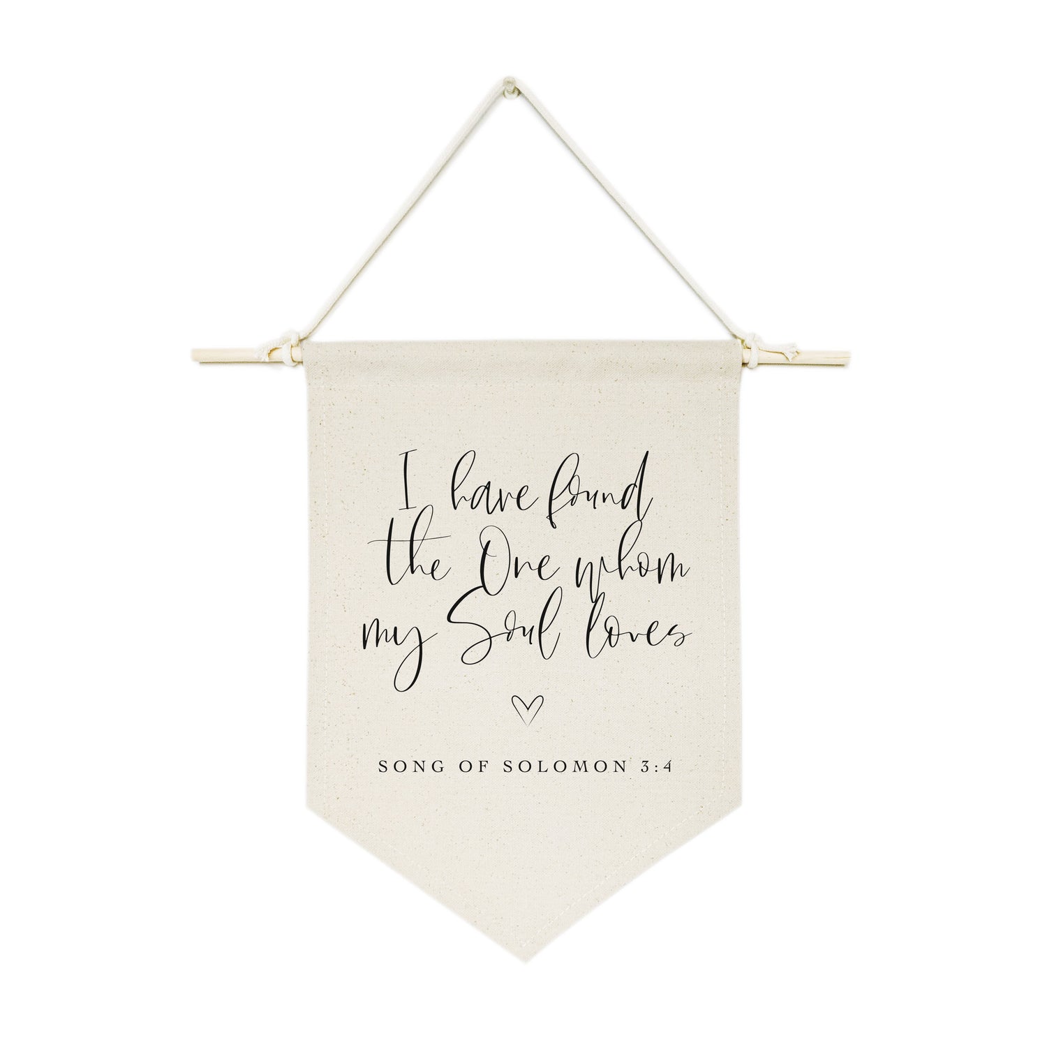 I Have Found the One Whom My Soul Loves, Song of Solomon 3:4 Cotton Canvas Scripture, Bible Hanging Wall Banner from The Cotton & Canvas Co.