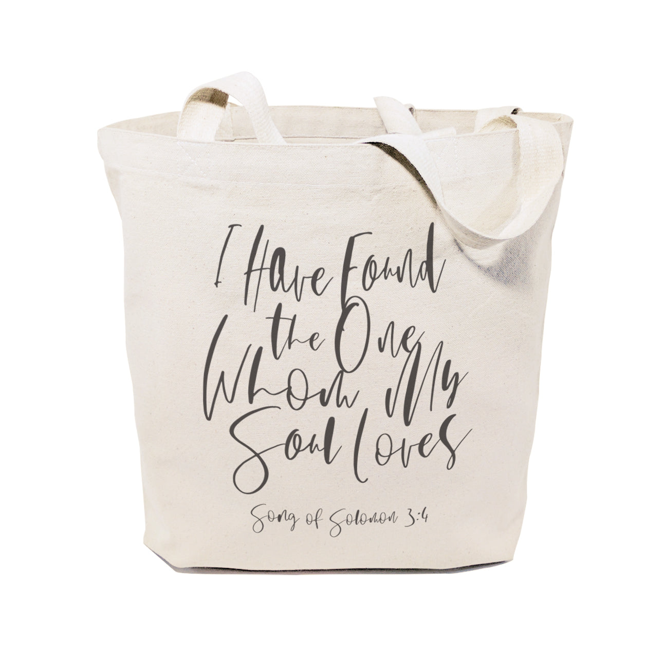 I Have Found the One Whom My Soul Loves, Song of Solomon 3:4 Cotton Canvas Tote Bag from The Cotton & Canvas Co.