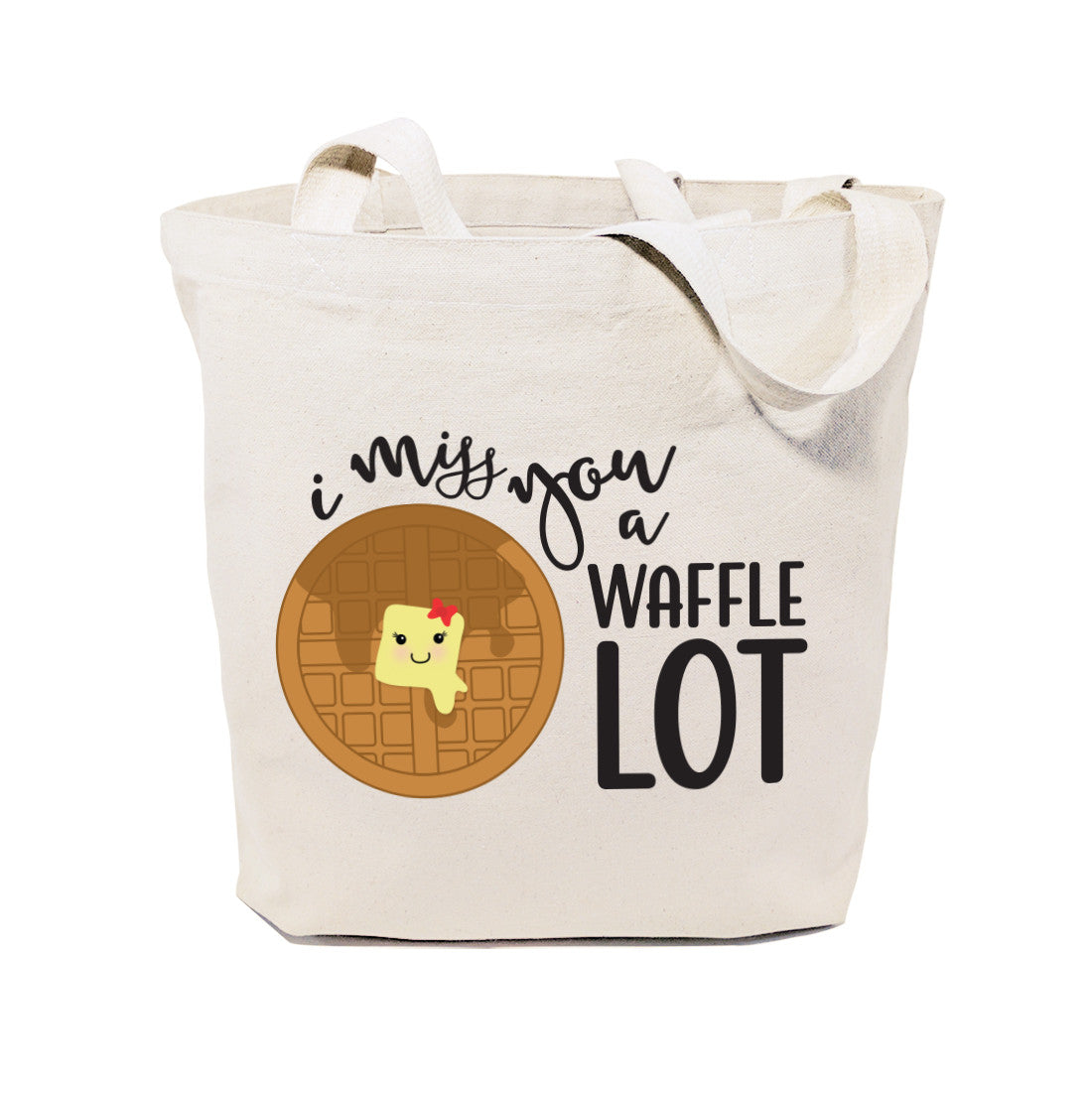 I Miss You A Waffle Lot Cotton Canvas Tote Bag from The Cotton & Canvas Co.