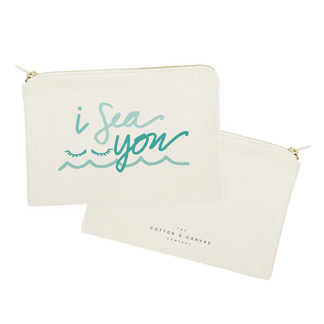 I Sea You Cotton Canvas Cosmetic Bag from The Cotton & Canvas Co.