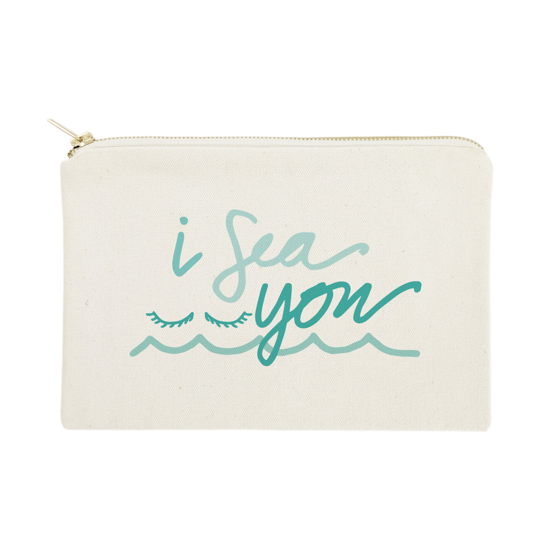I Sea You Cotton Canvas Cosmetic Bag from The Cotton & Canvas Co.