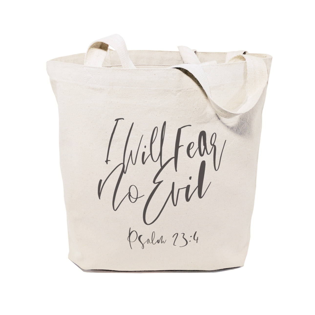 I Will Fear No Evil, Psalm 23:4 Cotton Canvas Tote Bag from The Cotton & Canvas Co.