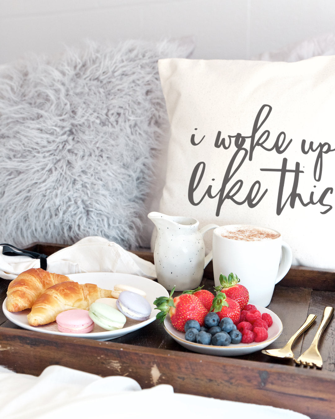 I Woke Up Like This Pillow Covers from The Cotton & Canvas Co.