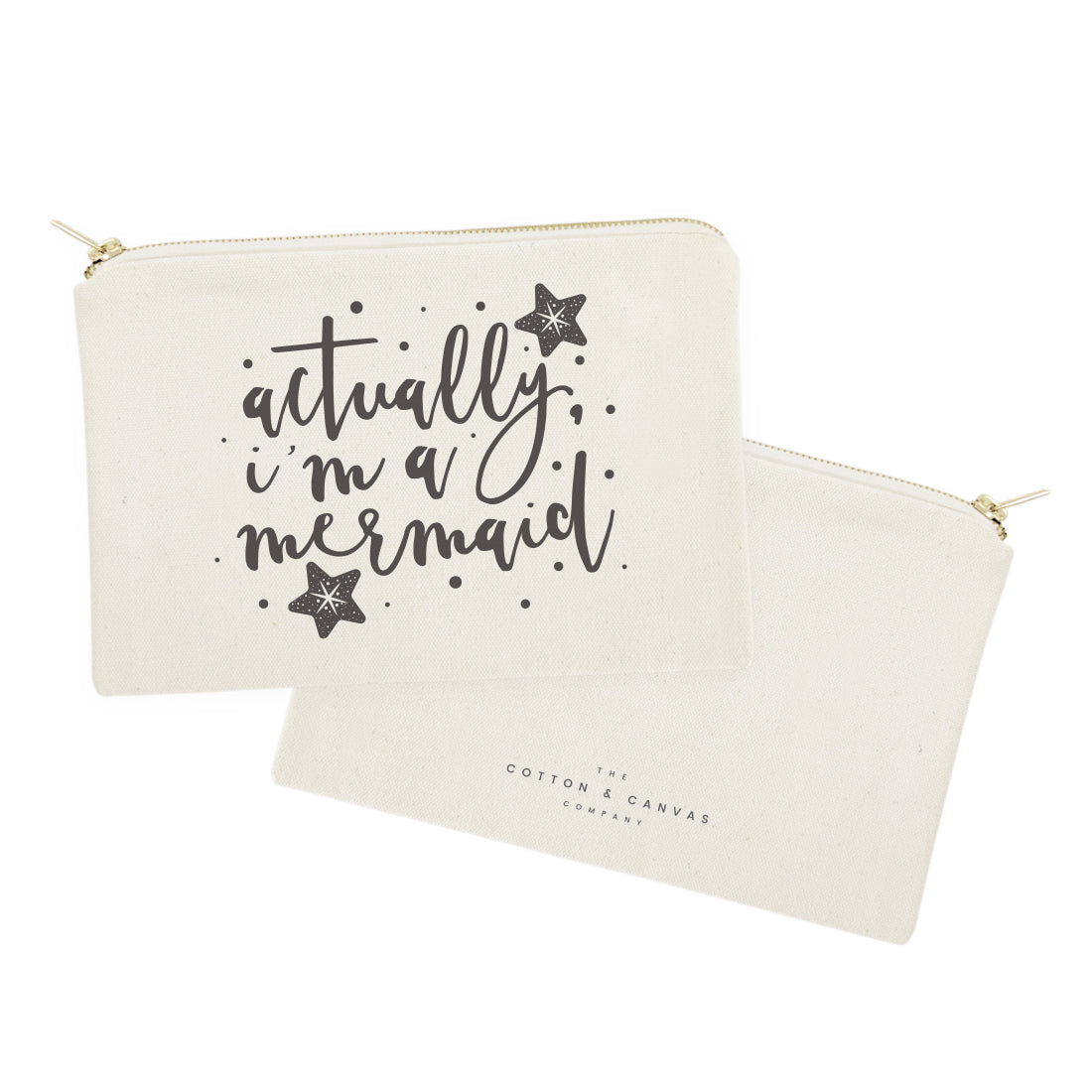 Actually, I'm a Mermaid Cotton Canvas Cosmetic Bag from The Cotton & Canvas Co.